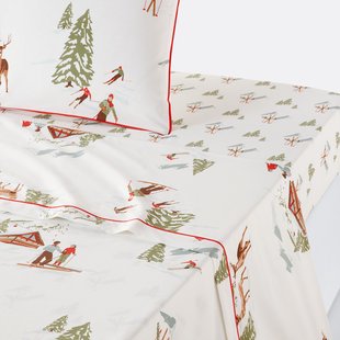 Plat laken in perkalkatoen, St Moritz