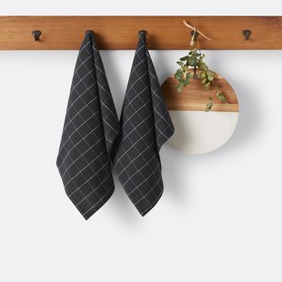 Set van 2 theedoeken in geweven/geverfd katoen/linnen, Tissala