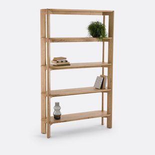 Wandrek 5 legplanken, massief eik, Elmo