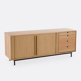 Buffetkast in fineereik met schuifdeuren, Strio