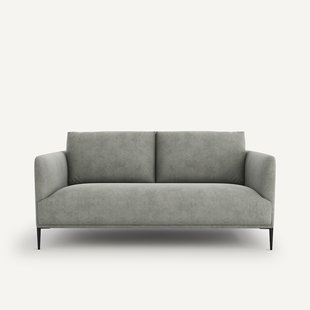 Compacte zitbank in stonewashed fluweel, Oscar, design E. Gallina