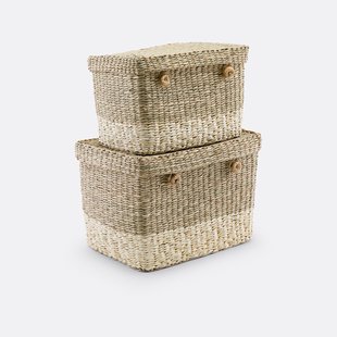 Set van 2 koffers in strogras, Fanero