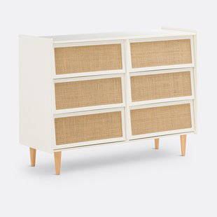 Ladekast met 6 lades in rotan, Kaya