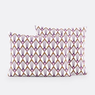 Kussensloop in perkalkatoen, Elisa mauve