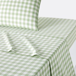 Plat laken in katoen, Veldi, groen