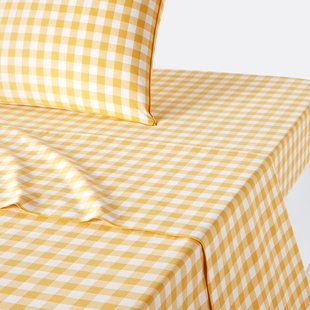 Plat laken in katoen, Veldi, geel