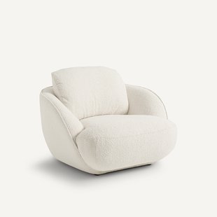 Ronde XL-fauteuil in bouclé, Alpine
