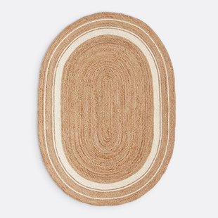 Ovalen vloerkleed in jute, Aftas