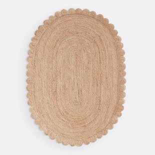 Ovalen vloerkleed in jute, Aftas