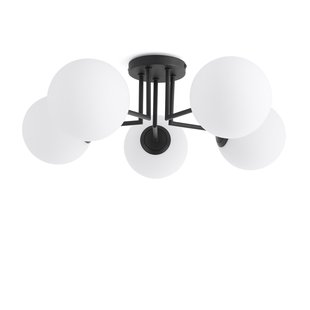 Plafondlamp in metaal en opaline glas, Atea