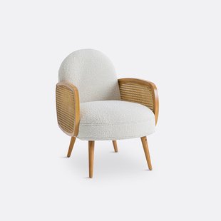 Fauteuil bouclette en vlechtwerk, Buisseau