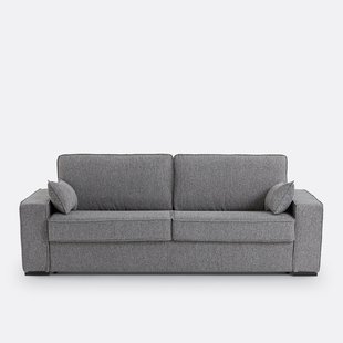 Bank-bed in getextureerde stof, mousse, Cécilia