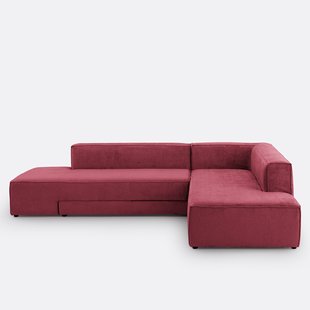 Hoekbank links of rechts, omvormbaar, fluweel met structuur, Ginosa