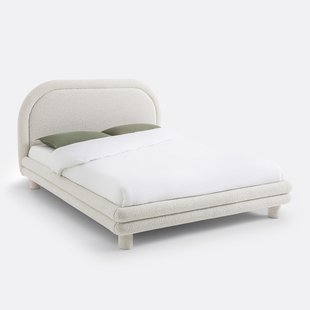 Bed met lattenbodem, bouclette stof, Mendosa
