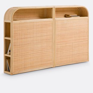 Hoofdbord in rotan met opberging, Ladara