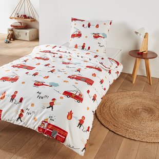 Bedset in recycled microvezel, vierkante kussensloop
