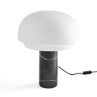 Paddestoellamp in opaline en marmer  H43.1 Agathilda