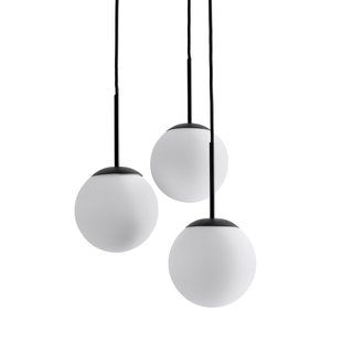 Hanglamp in metaal en opaline, Theide