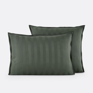 Kussensloop in gewassen satijnkatoen, Victor, gestreept