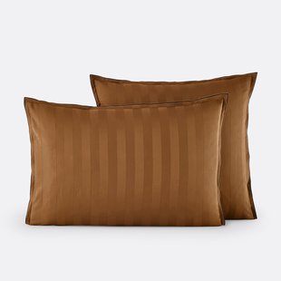 Kussensloop in gewassen satijnkatoen, Victor, gestreept