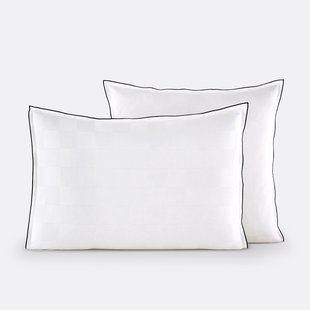 Kussensloop in gewassen satijnkatoen, Victor, dambord motief