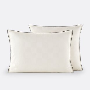 Kussensloop in gewassen satijnkatoen, Victor, dambord motief