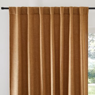 Gordijn met gevlochten afwerking en verborgen lussen Montego