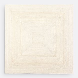 Vierkant vloerkleed in bleached jute, Aftas