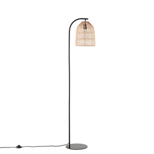 Vloerlamp van metaal en rotan, Dankia