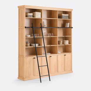 Boekenkast in grenen met ladder, Dario