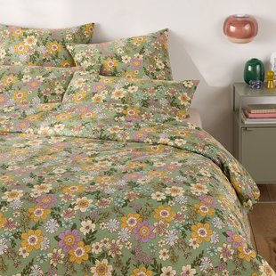 Dekbedovertrek in katoen/gewassen linnen, Rosemary groen