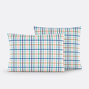 Kussensloop 50% gerecycled katoen, Tabaka Geruit