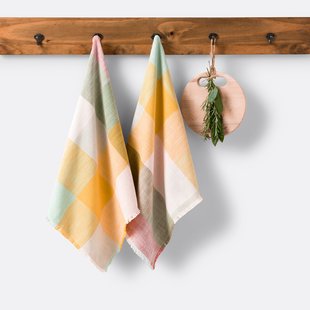 Set van 2 geweven-geverfde katoenen theedoeken, Formia