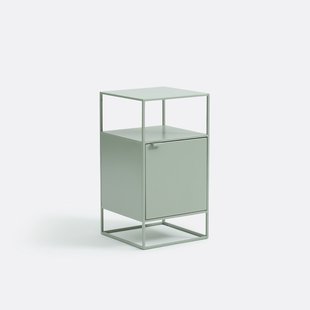 Stalen nachtkastje, 1 deur, Miva