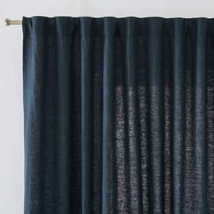 Linnen gordijn afgewerkt met aangerimpeld biesje, Elba