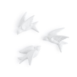 Set van 3 zwaluwen in aardewerk, Paolina