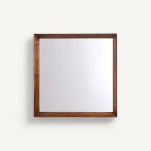 Vierkante spiegel, massief notenhout H60 cm, Andromède