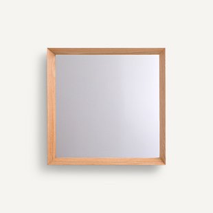 Vierkante spiegel in massief eik H60 cm, Andromède