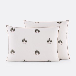 Geborduurd katoen/gewassen linnen kussensloop Anton