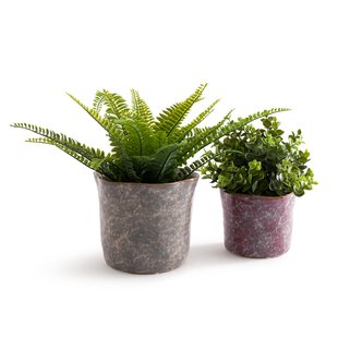 Set van 2 bloempotten in keramiekØ13 en 17 cm, Oasia