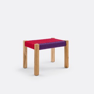 Kleine bank in massief teak en katoentouw, Keltan