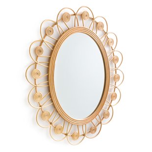 Rotanspiegel in bloemvorm H93 cm, Ramza