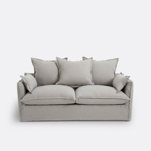 Slaapbank H14 cm, gekreukt linnen, Odna