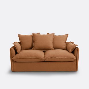 Slaapbank H14 cm, gekreukt linnen, Odna