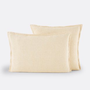 Gestreept kussensloop in gewassen linnen Limona