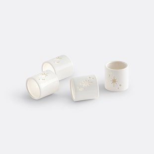 Set van 4 servetringen in keramiek, Christmas