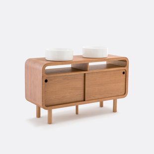 Vintage meubel met dubbele wastafel, PALMO