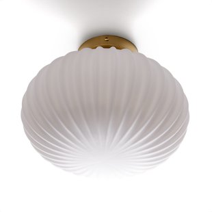 Plafondlamp in messing en opaline glas, Amia