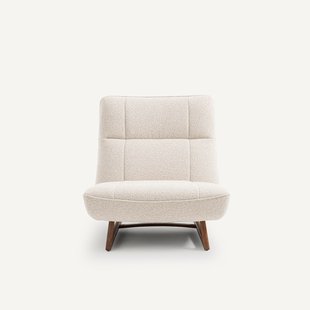 Fauteuil met notenhout en bouclé, Lafar
