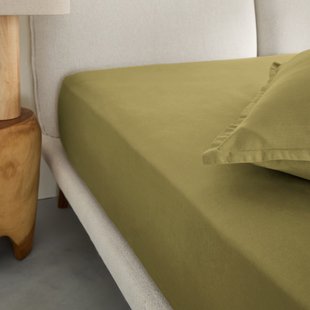 Hoeslaken, gewassen katoensatijn, omslag 30 cm, Saria